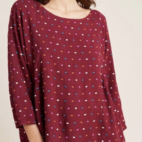 Maeve by Anthropologie embroidered dottie top size small - Picture 1 of 10